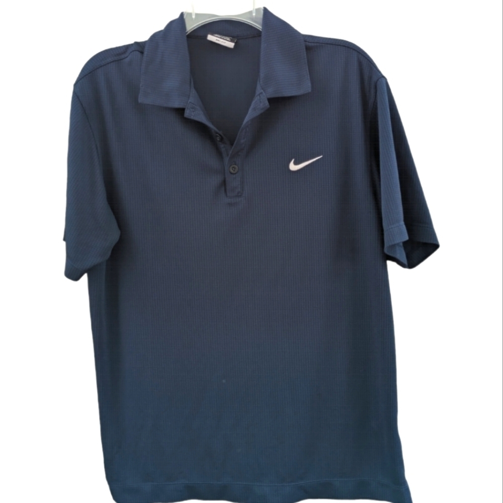 Nike Golf Dri-Fit navy textured performance polo Medium